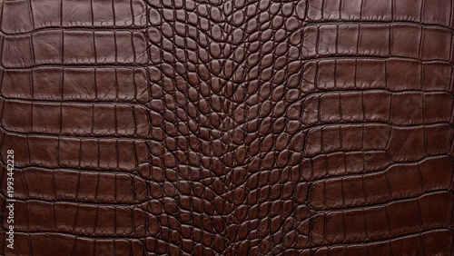 Dark brown crocodile leather texture background