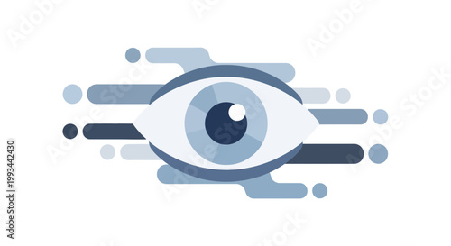 Abstract Digital Eye Illustration with Technology Elements