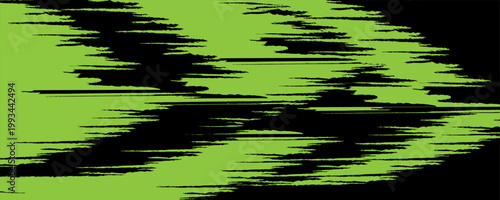 black light green brush wrap car sticker pattern abstract banner sporty lines color combination black light green grunge brush modern pattern racing motorsport design, vector illustration.