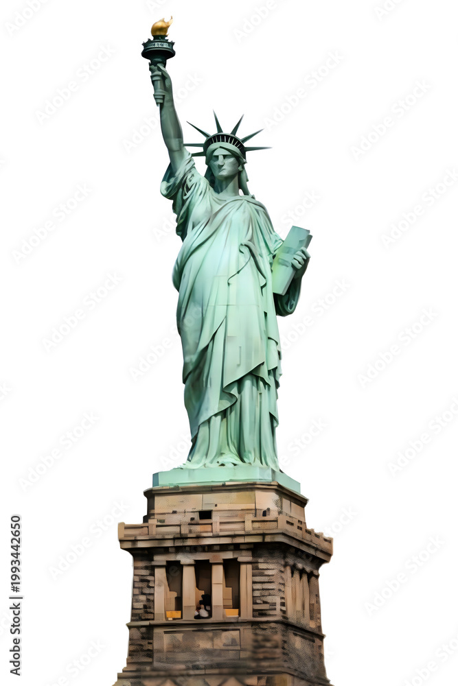 Fototapeta premium Statue of Liberty, iconic landmark, copper monument, New York symbol