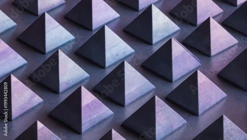 Abstract Pyramid Pattern - Geometric Texture with Metallic Purple Hues.