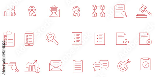 Inspection icon set. Editable line icons. Vector illustration.