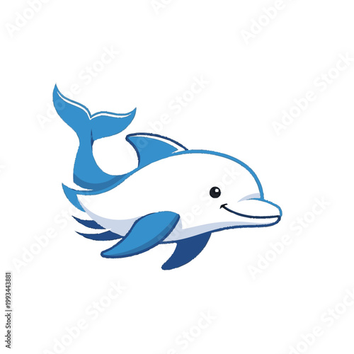 Cute cartoon dolphin illustration.
