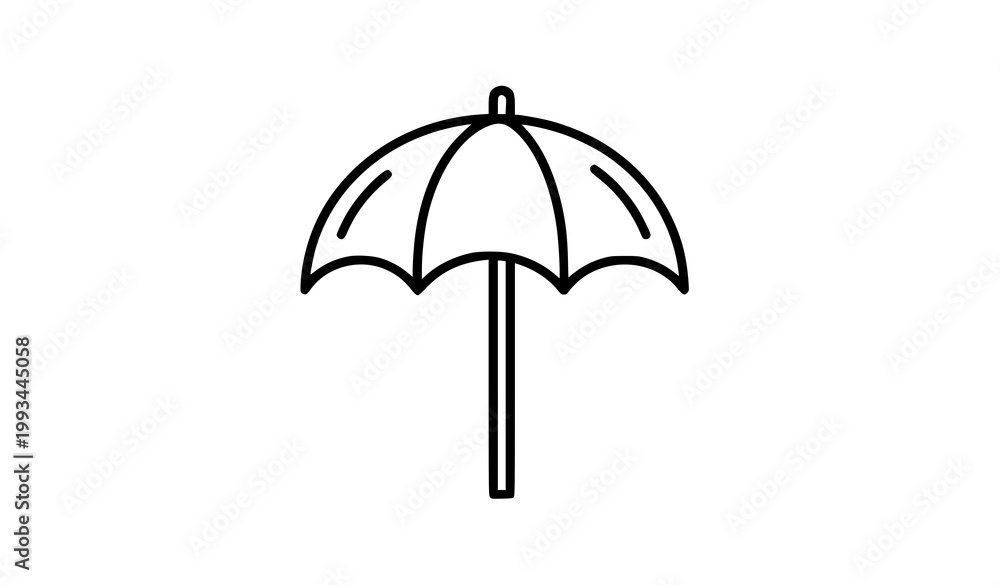 Obraz premium Minimal beach umbrella line icon vector travel
