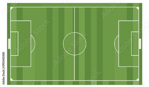 Football pitch top view vector field layout scheme