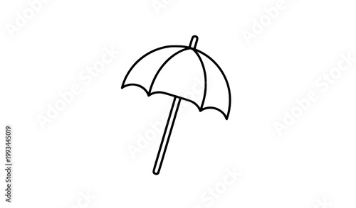 Beach umbrella outline icon minimal vector summer