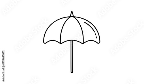 Beach umbrella simple outline vector icon
