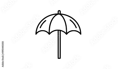 Minimal beach umbrella line icon vector travel
