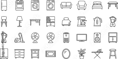 Collection of hand drawn architectural floor plans and interior design sketches showing furniture layouts