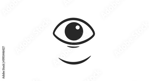 Simple Black and White Eye Illustration.