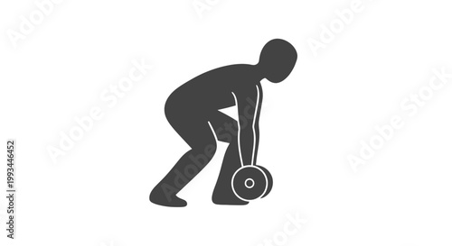 Man Lifting Weights in Silhouette.