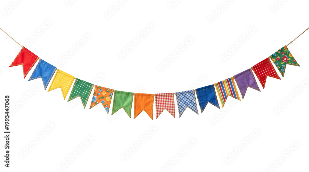 Fototapeta premium A colorful banner with triangular flags on a black background