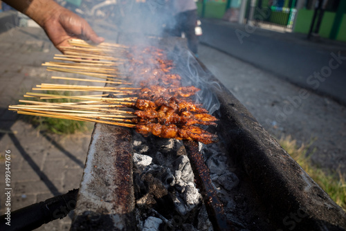 Sate Ayam or Chicken Satay, a delicious traditional satay from Indonesia