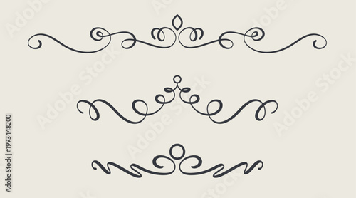 Decorative beautiful vintage division elements in vector.