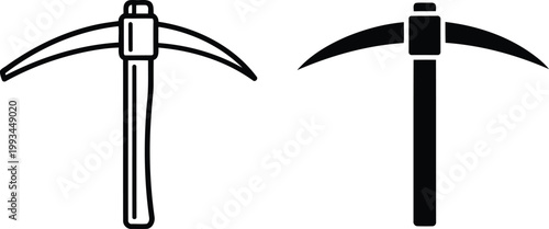 Pickaxe Vector Icon Set