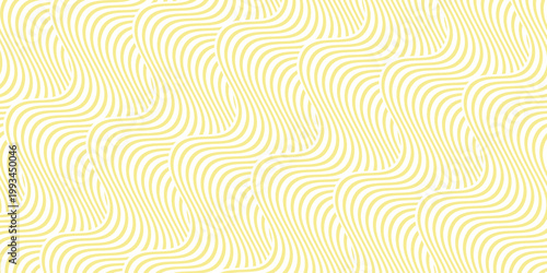 Curvy yellow lines. Ramen or noodle pattern. Pasta, tagliatelle or capellini background. Wavy spaghetti texture. Banner with traditional Italian, Chinese of Japanese food print. Vector illustration.