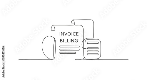 Invoice Billing document icon, financial statement, accounting concept, vector illustration
