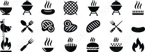Barbecue and Grill Vector Icon Set