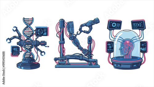 Cybernetic Enhancements, Synthetic Bio-Fabrication, and Advanced Neural Interface Development in a Neon-Infused Aesthetic