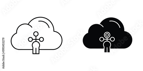 Comparison of cloud services with different user access levels depicted by icons