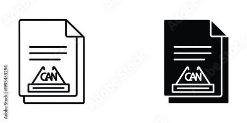 Contrast between editable and non-editable document icons with can logo