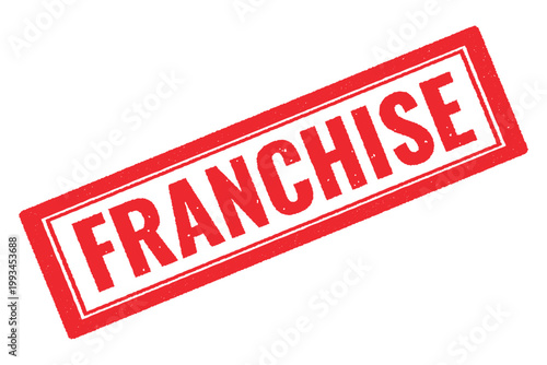 franchise red rubber STAMP on a white transparent background