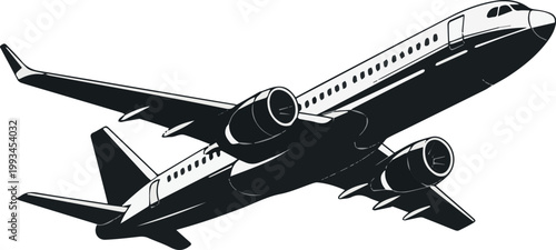 Passenger jet profile in flight