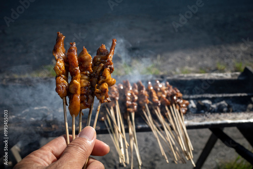 Sate Ayam or Chicken Satay, a delicious traditional satay from Indonesia