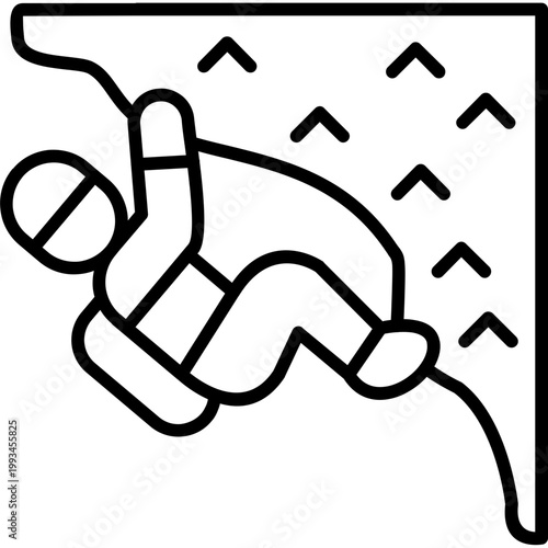 Rock Climbing Line Icon