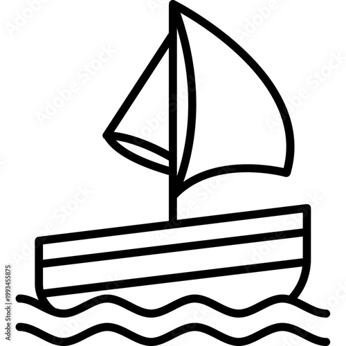 Sailing Boat Line Icon