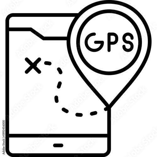 GPS Device Line Icon