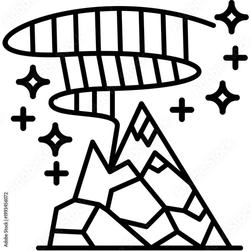 Aurora Watching Line Icon