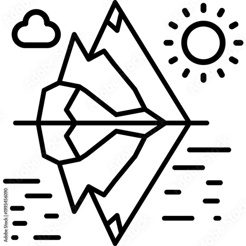 Glacier Walk Line Icon