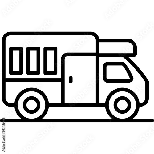 Camper Van Line Icon