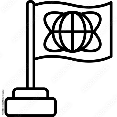 Exploration Flag Line Icon