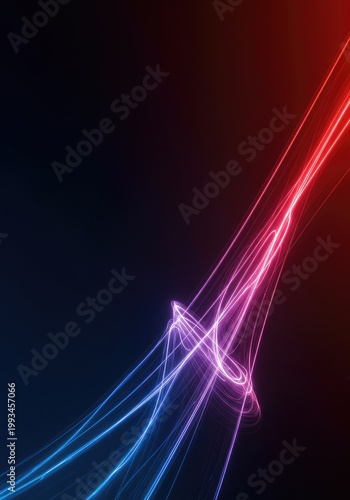 Dynamic abstract light flow representing creative energy, innovation, and conceptual thinking in a digital space ,potential ,modern ,idea