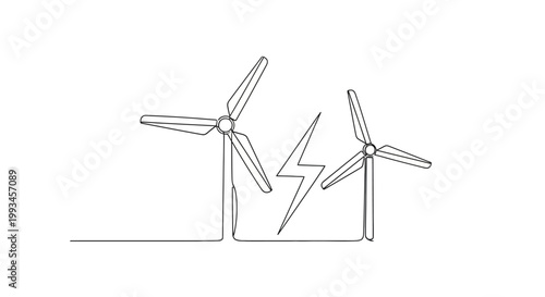 Wind Turbine Energy Generation, Clean Power, Renewable Electricity, Sustainable Future