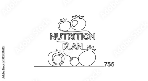 Healthy Nutrition Plan with Fresh Fruits Illustration
