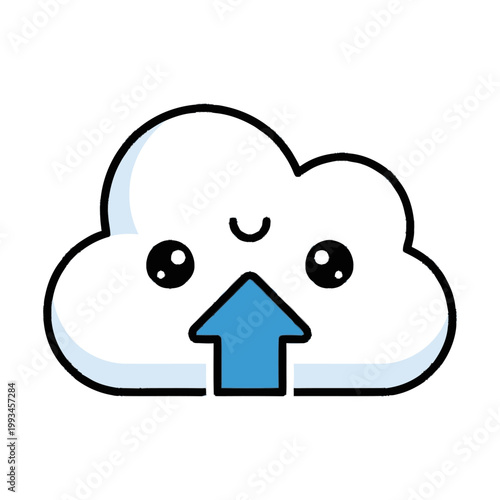 Cute Cloud Upload Icon.