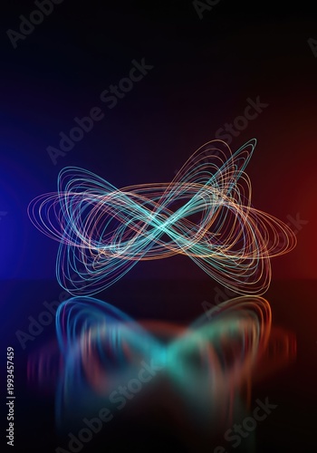 Dynamic visualization of energy creating complex harmonic patterns and resonant vibrations on a smooth, reflective, minimal surface ,visualization ,ethereal ,oscillation