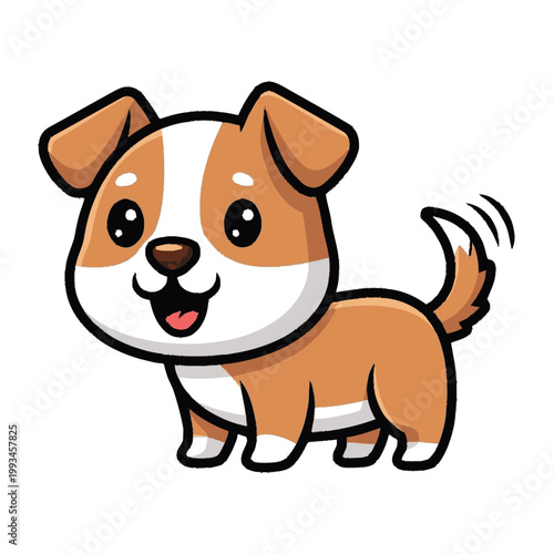 Cute little dog cartoon character.