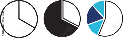 Minimalist geometric circle with black, white, and teal sections, modern abstract