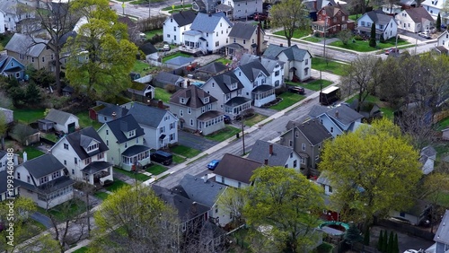 Bild auf Leinwand Quiet Residential Streets and Homes in East Rochester NY Real Estate in Springti