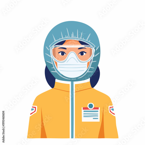 Person in Hazmat Suit with Mask and Goggles