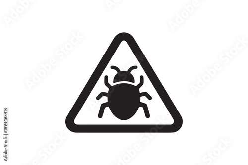 Malware Warning Triangle Cyber Security Icon