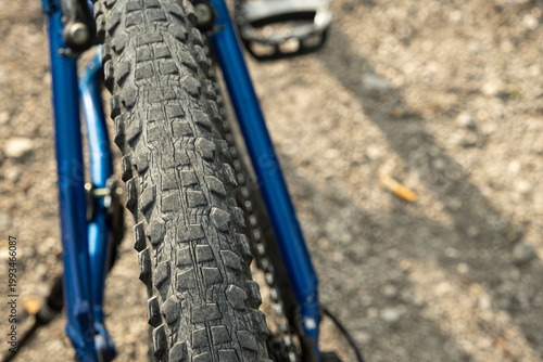 Wallpaper Mural Close-up of old cracked bicycle tire tread. Torontodigital.ca