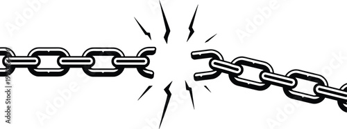 Chain break illustration representing liberation strength independence and overcoming limits or barriers