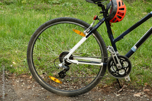 Wallpaper Mural Close-up of a bicycle wheel with yellow plastic reflector. Torontodigital.ca