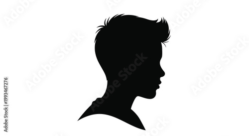 A striking profile view of a person s head depicted in black silhouette