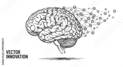 Digital Brain Network Connection Abstract Concept.